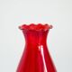 Thin red glass vase from the mid-century with a ruffle, Europe, 1960s