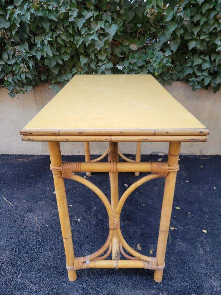 Vintage rattan table