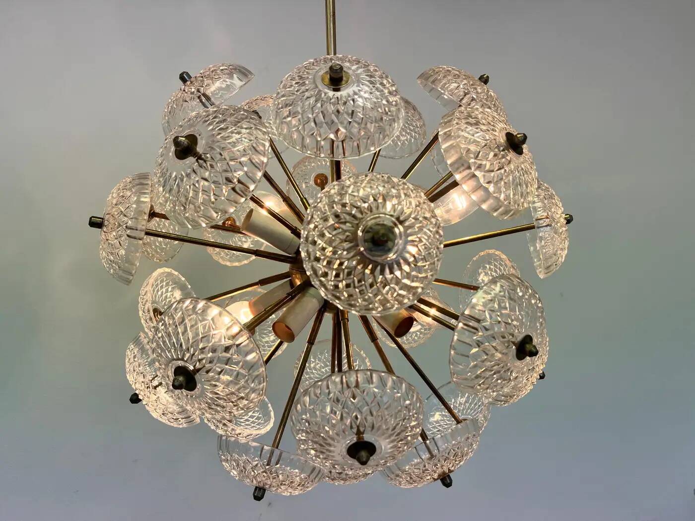 Dandelion, Sputnik chandelier by Kamenicky Senov, 1970