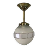 Art Deco pendant light with 12-sided glass ball, 1930s