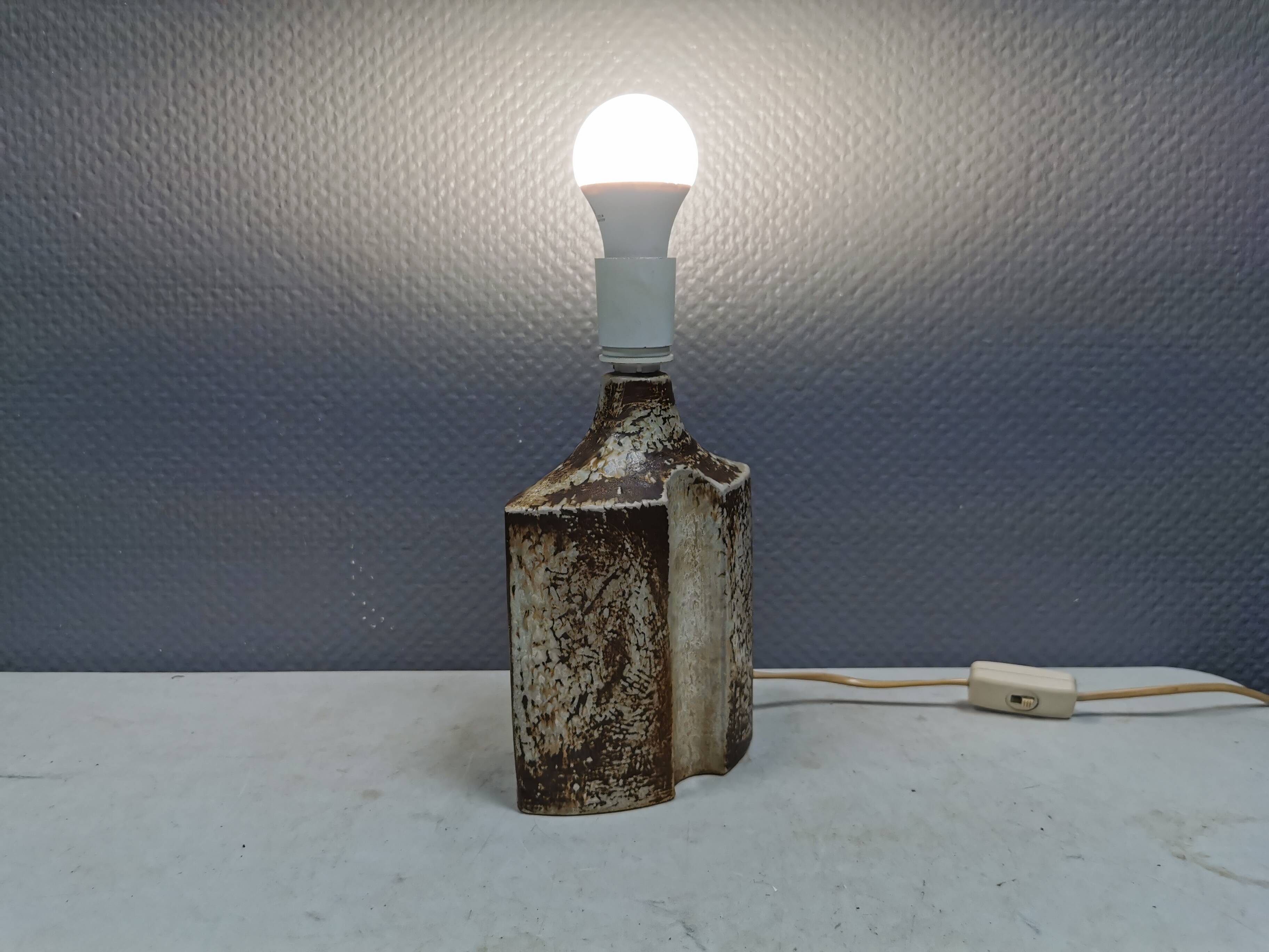 Ceramic table lamp by Heico Nitzsche for Søholm, Denmark, 1970s.