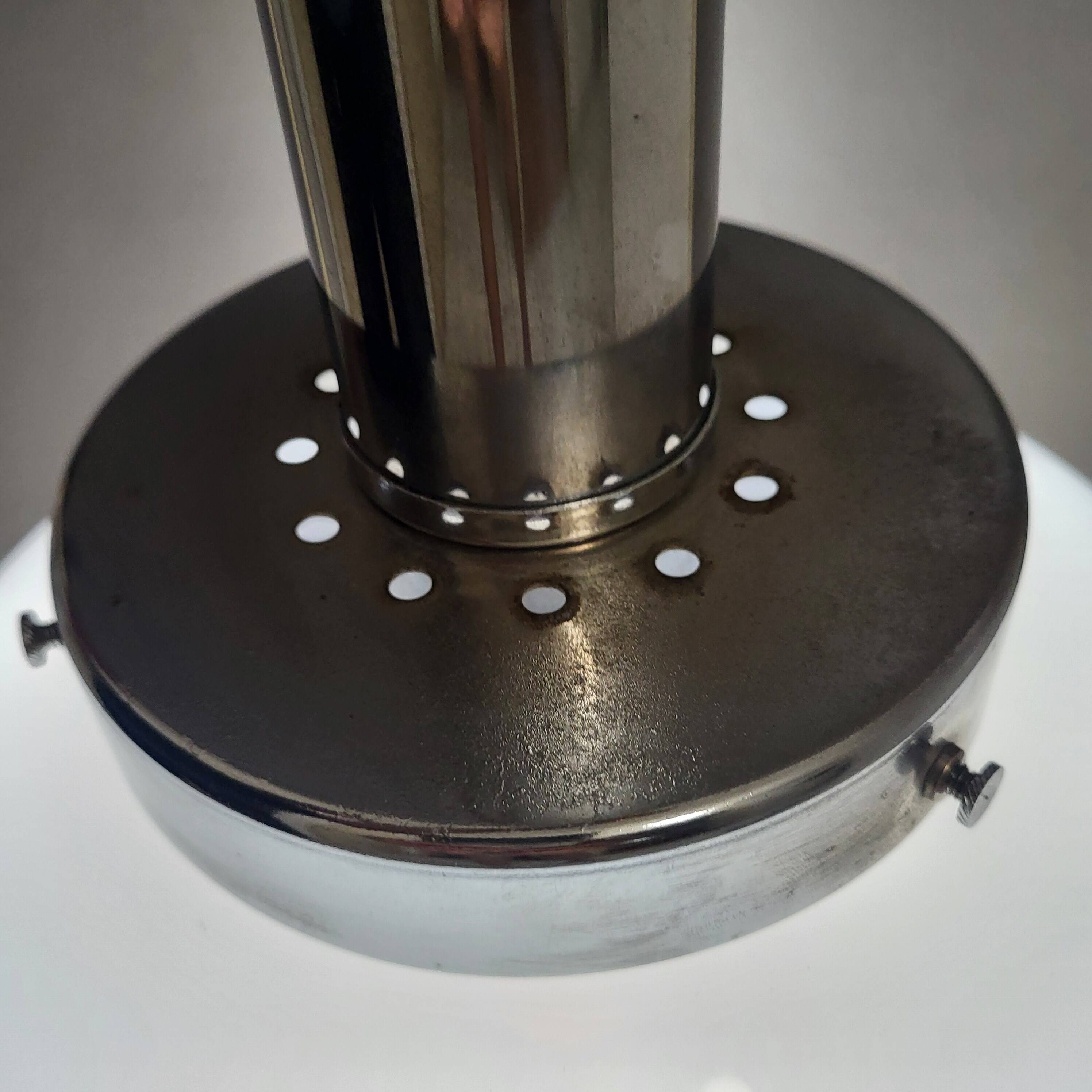 Space Age Chrome and Murano Glass Globe Lamp, Mazzega 1960-70