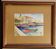 Marine painting on canvas fishing boats at the port