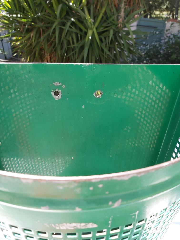 Public metal garden bin