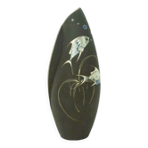 Vase du milieu du siècle années 50 décor de poisson de forme organique modèle no. 2007b