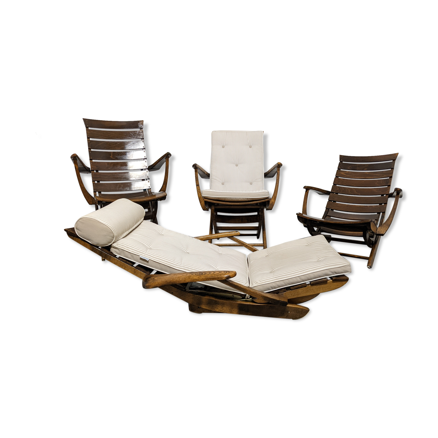 Series of 4 relax armchairs from the 60s/70s by Triconfort