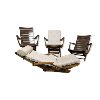 Series of 4 relax armchairs from the 60s/70s by Triconfort