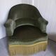Green velvet toad armchair