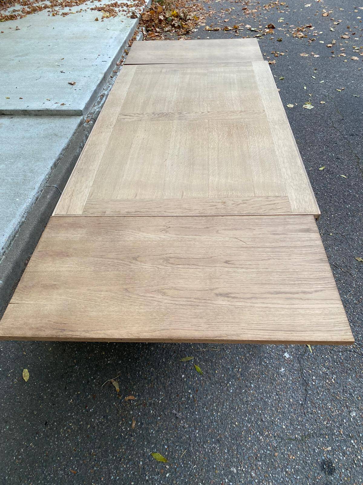 20th century extendable farmhouse dining table renovated in raw wood 225cm