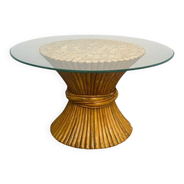 Wheat sheaf coffee table Elinor McGuire. American work. Circa 1970.