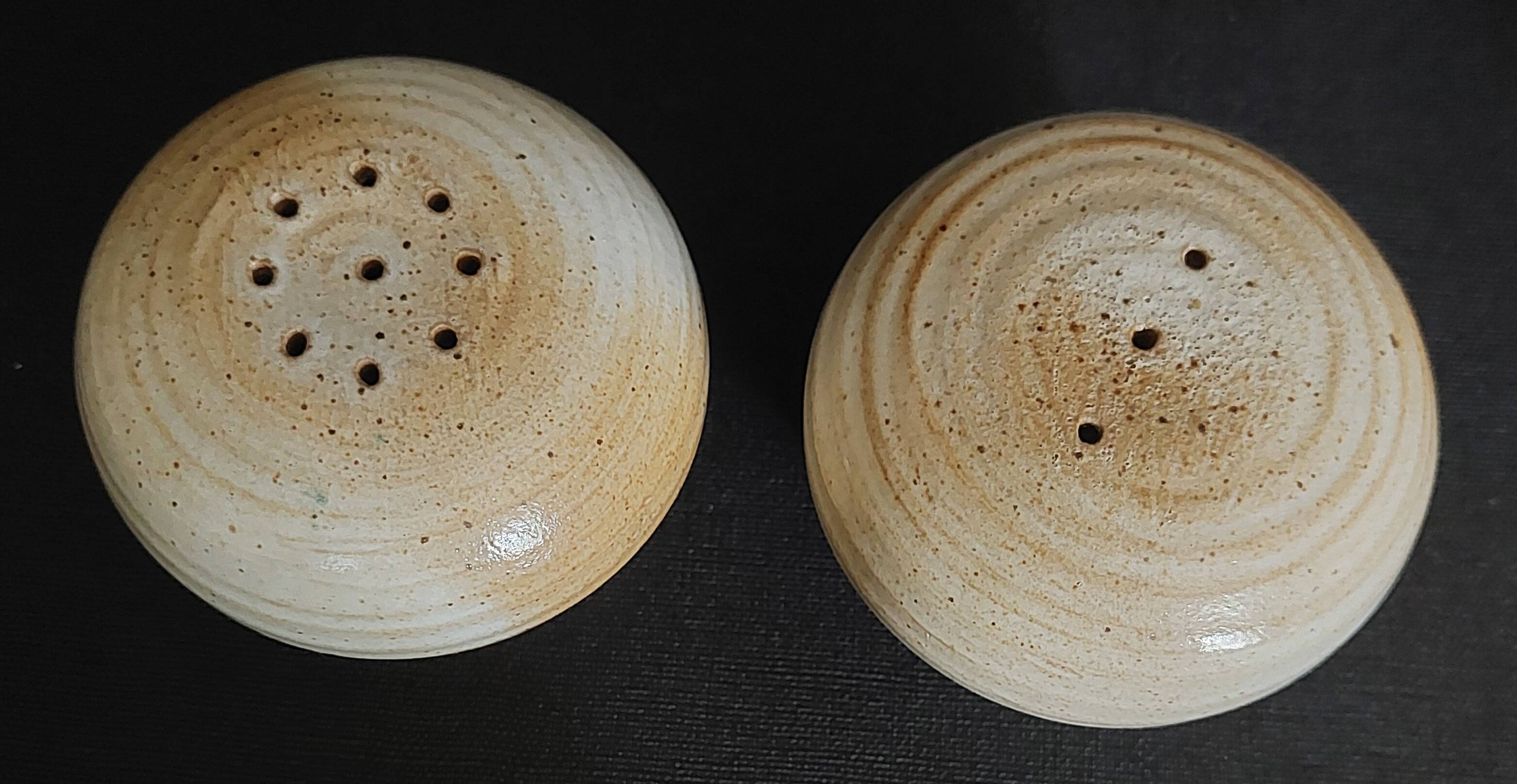 Salt and pepper shakers, Marais stoneware, 1960s