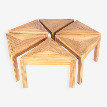 Rattan puzzle living room table