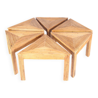 Rattan puzzle living room table