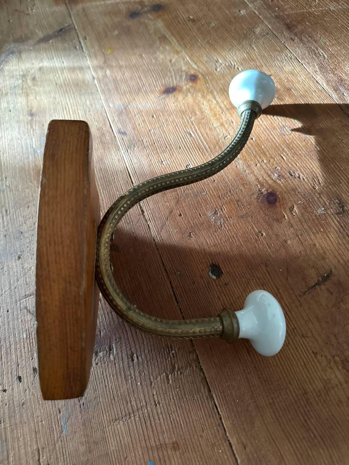 Wooden and ceramic coat rack