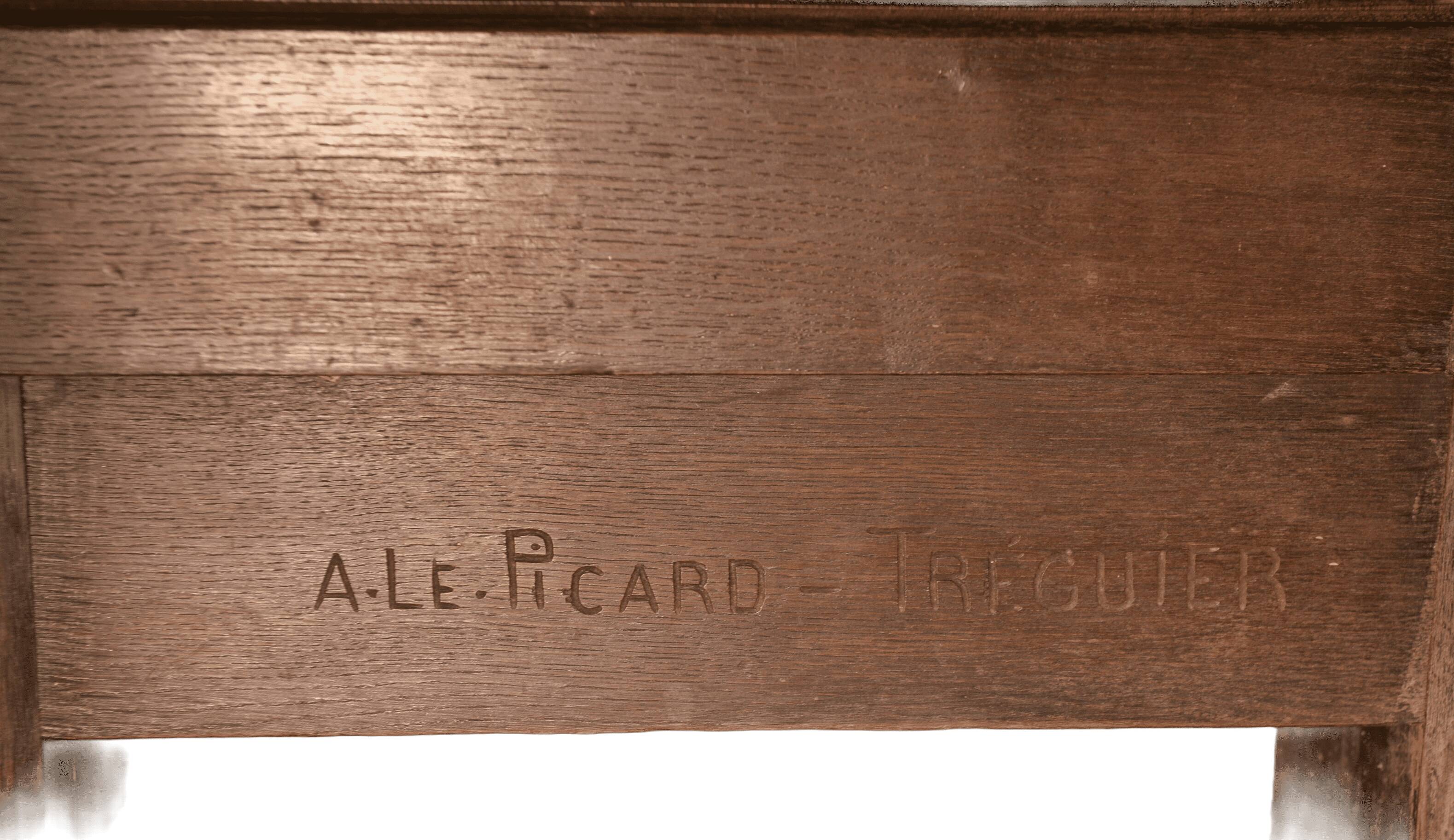 Large solid oak sideboard by André Le Picard 1950