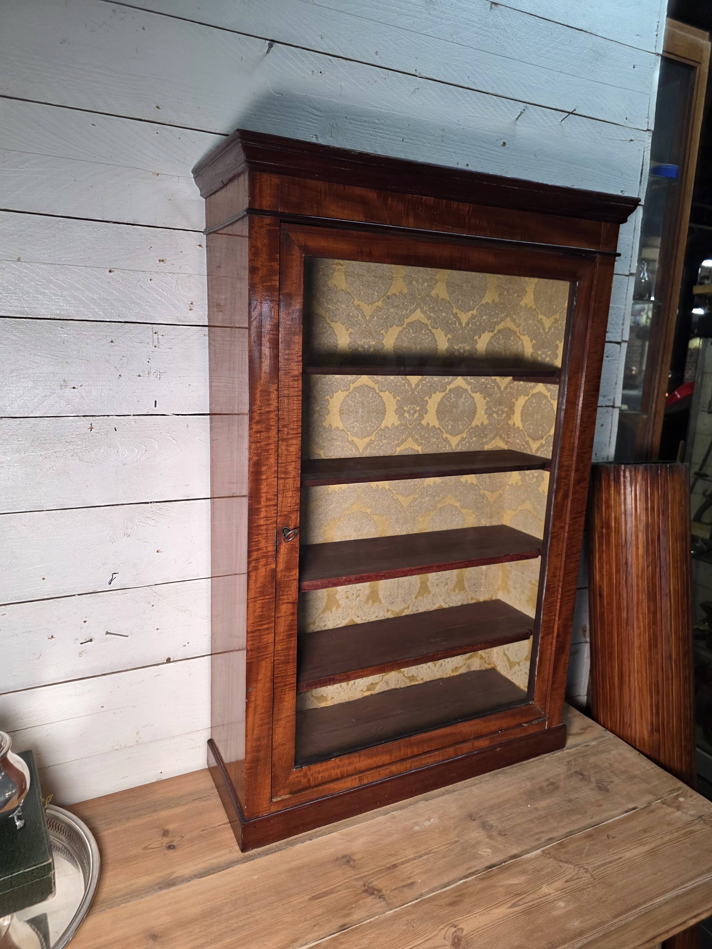Late 19th century mahogany shop display cabinet.