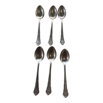 6 hamfa 90 spoons in vintage chiseled silver metal