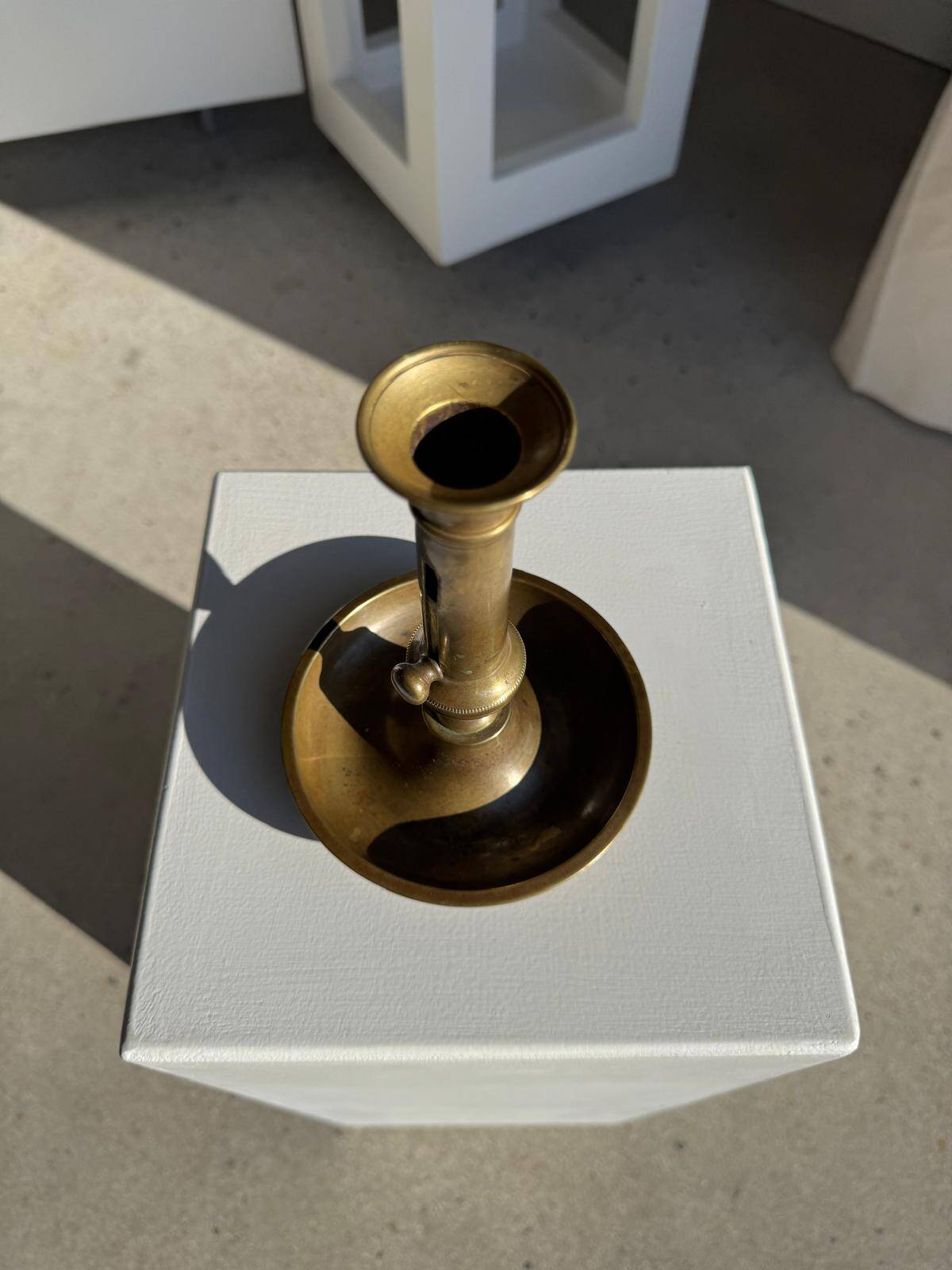 Large adjustable antique gold candlestick H20 D10