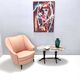 Vintage Beech Coffee Table Ascribable to Paolo Buffa with an Oval Red Onyx Top