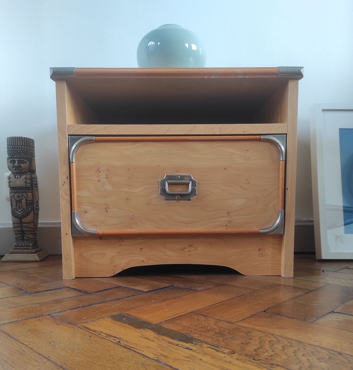Table de chevet vintage SIMAT style indus / bateau