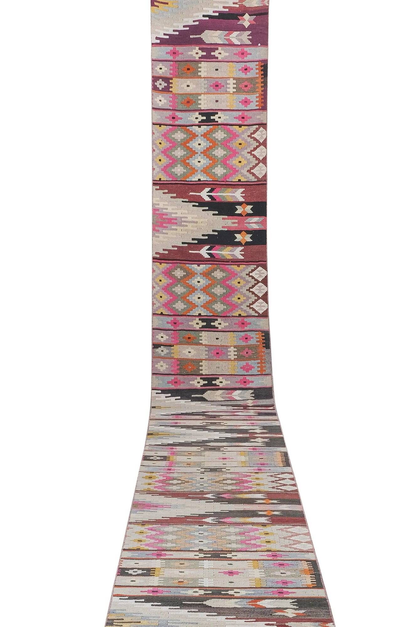 Vintage Turkish hallway rug 75x724 cm