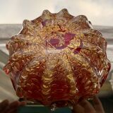 Murano empty bubbled pocket tinted red and gold
