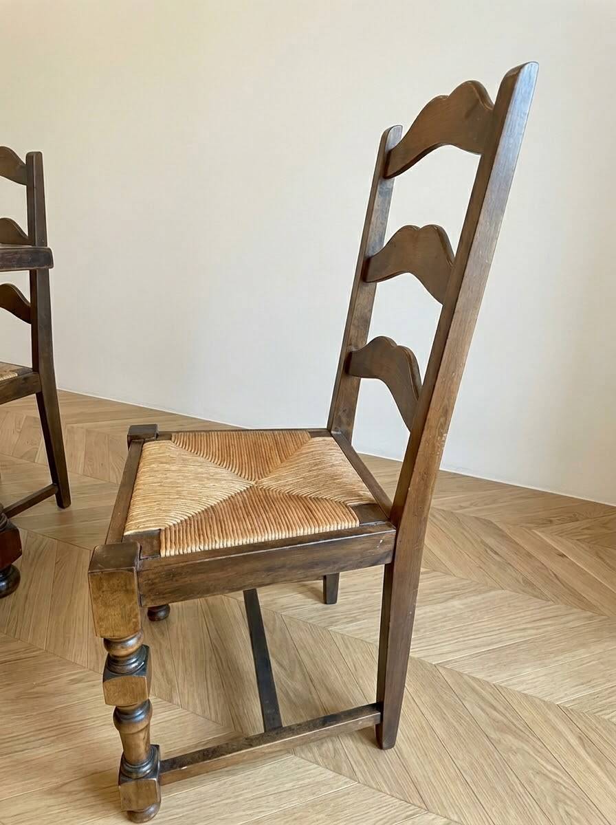 Farmhouse table and 6 solid wood chairs