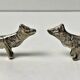 6 Vintage Silver Metal Knife Rests - Elegant Fox Design