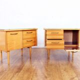 Pair of bedside 60s maple plate