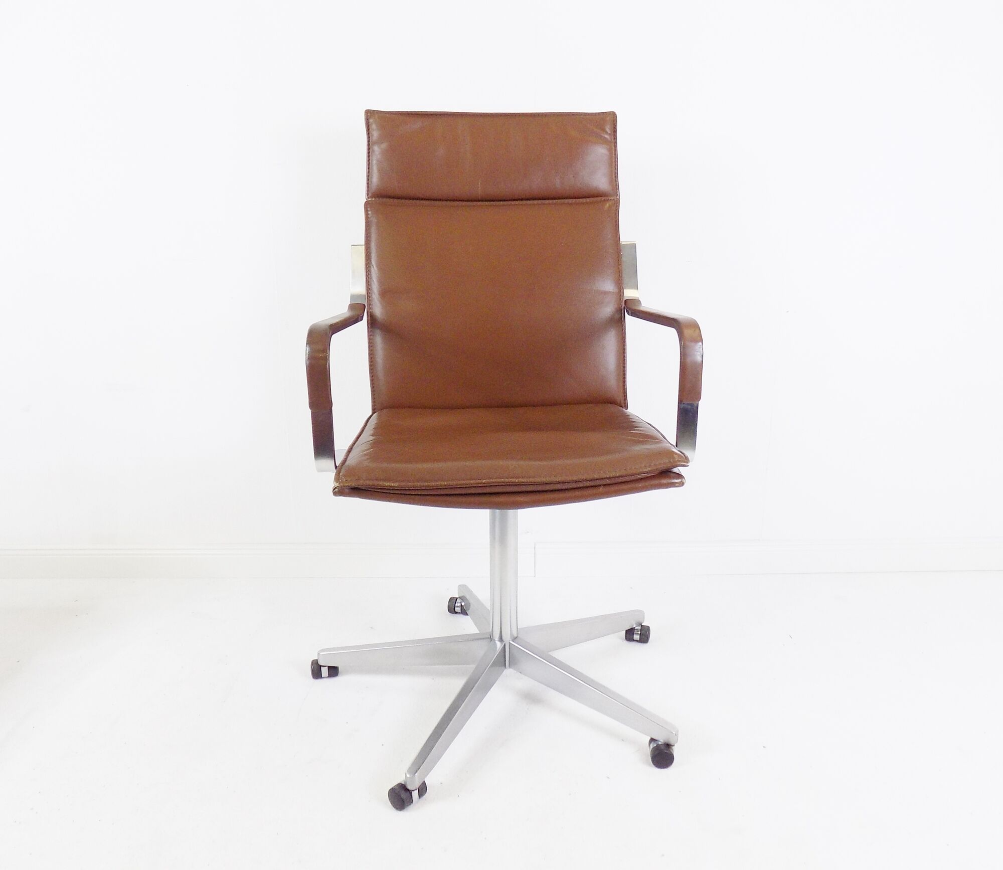 Fauteuil de bureau en cuir Walter Knoll Art Collection par Rudolf Glatzel