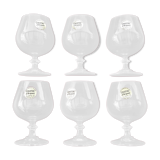 6 new Arques crystal cognac glasses