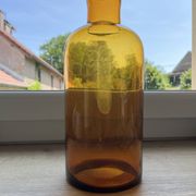 Amber glass vase bottle