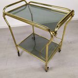 Brass rolling bar trolley