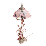 Art Nouveau bronze lamp with very beautiful opaline, Lucien Gau, 54x25