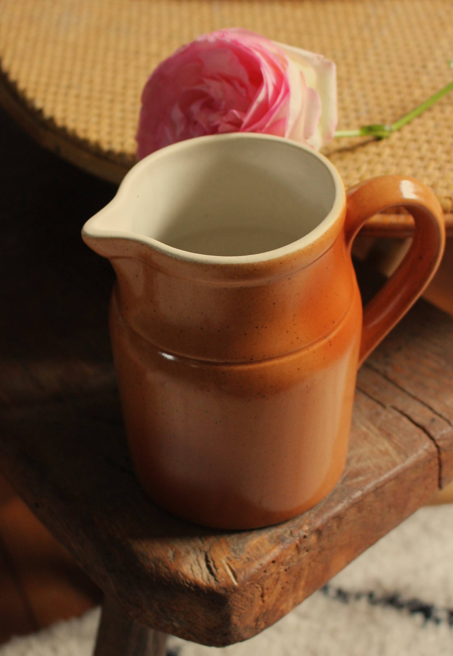 Digoin pitcher in vintage stoneware