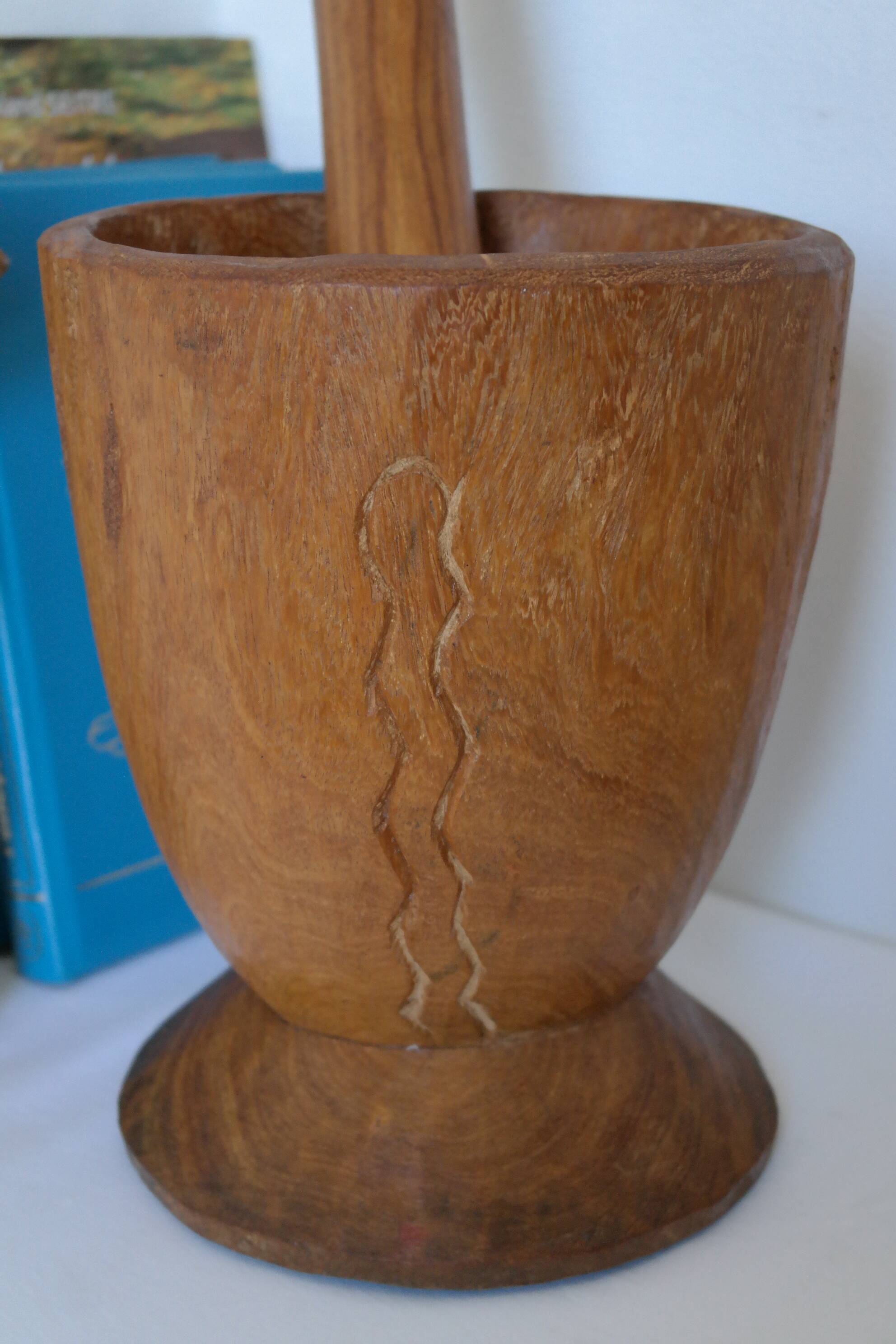 Mortar and pestle made of exotic African wood