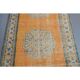 Vintage Turkish Oushak handmade wool cotton orange runner 78x305