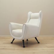 White armchair, Italian design, 1980s, production: Italy