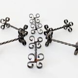Set of 6 vintage wrought iron knife rests, France, 1970s