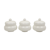 Lot 3 pots white opaline style