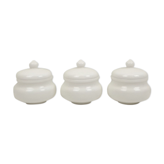 Lot 3 pots white opaline style