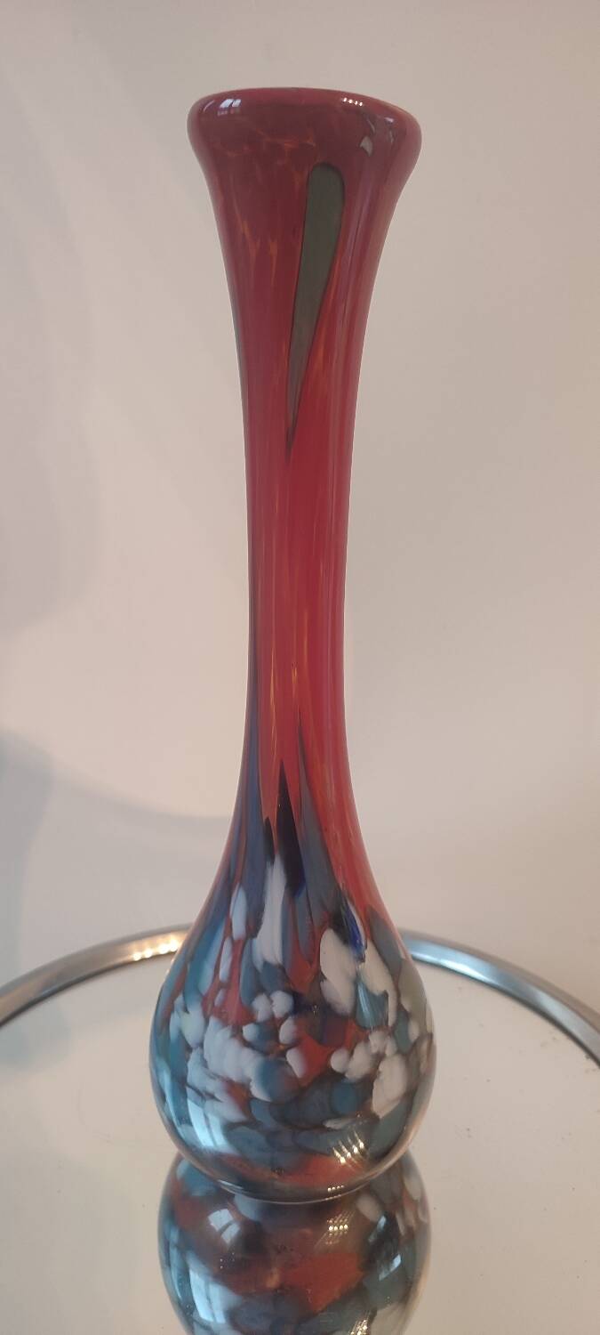 Spatter Glass Solo Flower Vase in Blown Glass from the 60s - 70s