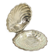 Vintage Argent Plaqué Shell Beurrier Caviar Holder Verre Marqué
