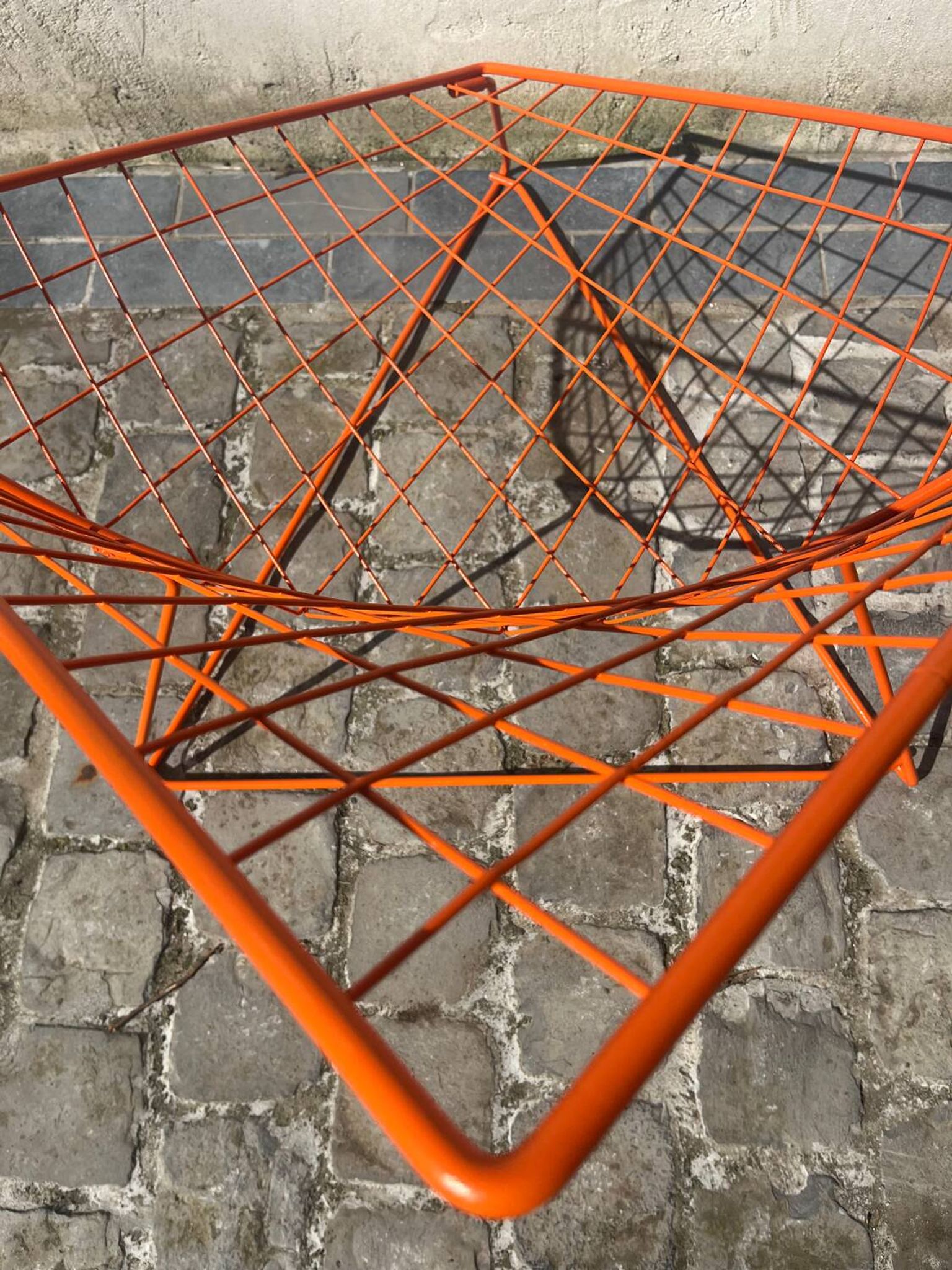 Orange lattice armchair