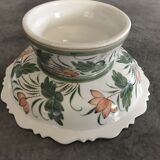 Round decorative porcelain cup hand painted floral decoration Thailand