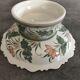Round decorative porcelain cup hand painted floral decoration Thailand