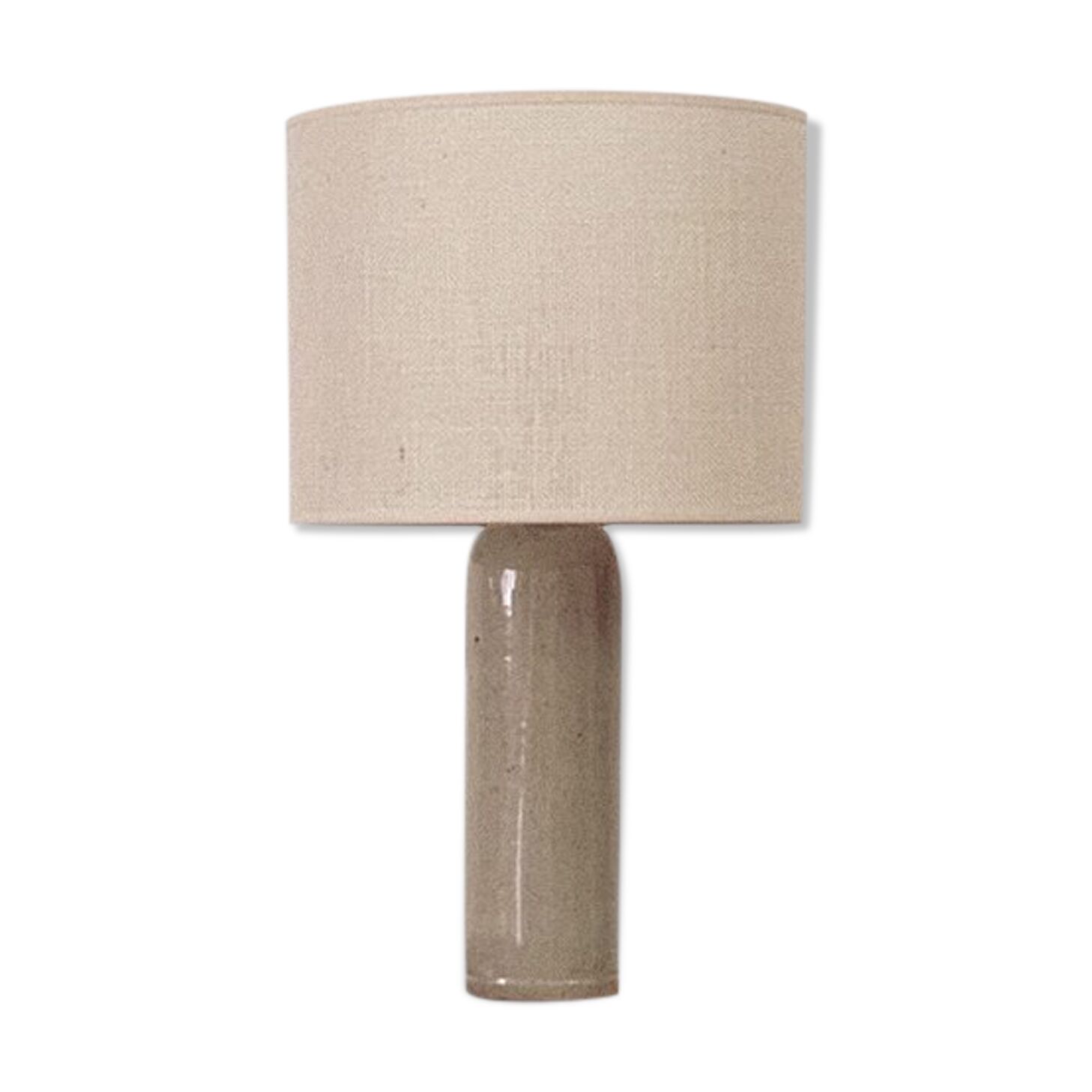 Lampe Grès et jute tissée