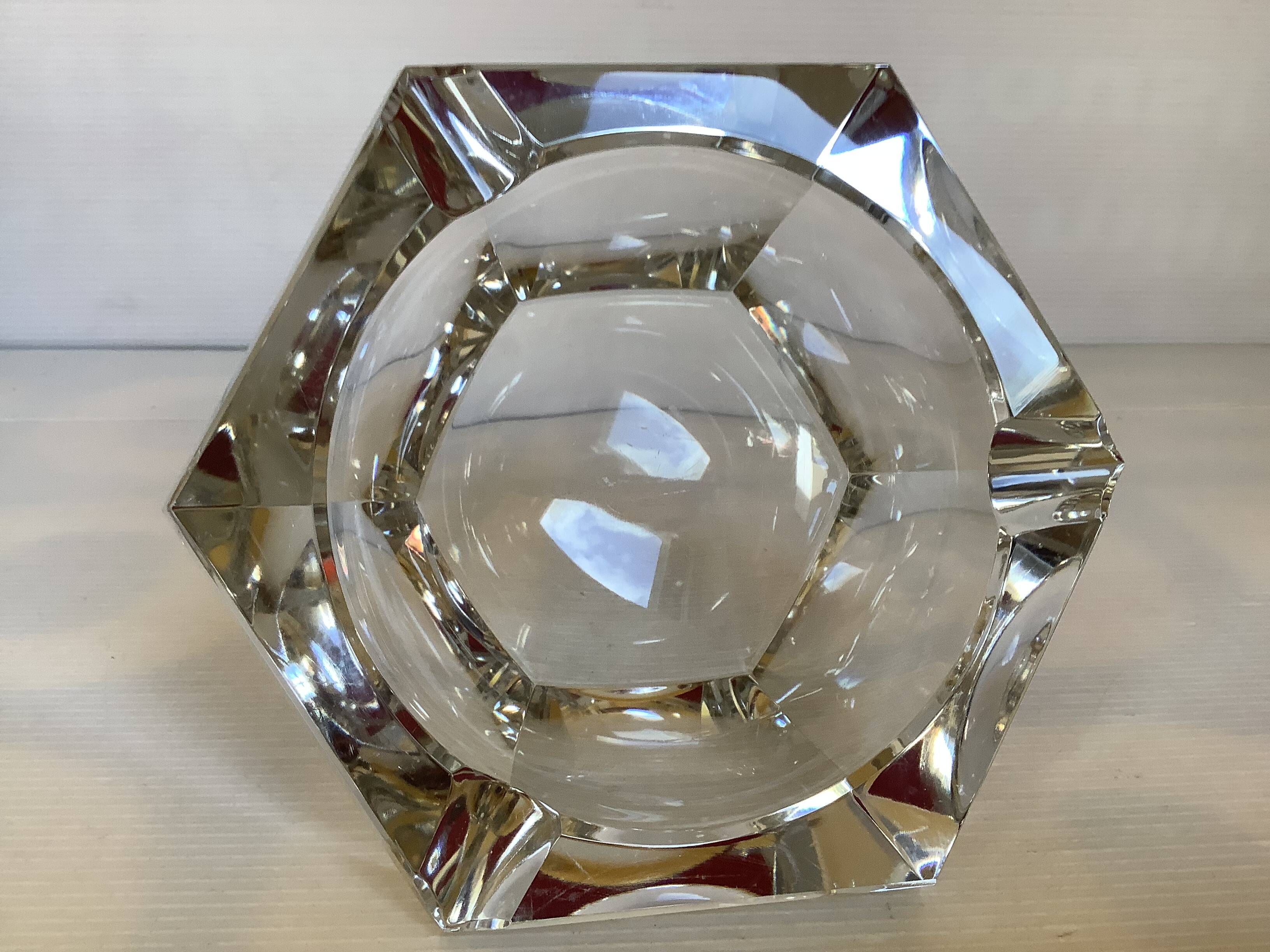 Large asymmetrical ashtray Val Saint Lambert pocket tray