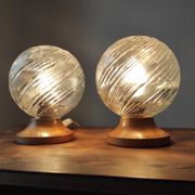 Pair of vintage 1990s globe lamps
