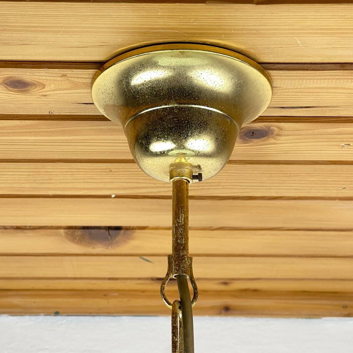 Vintage Murano glass pendant lamp attributed to Venini, Italy, 1970s.